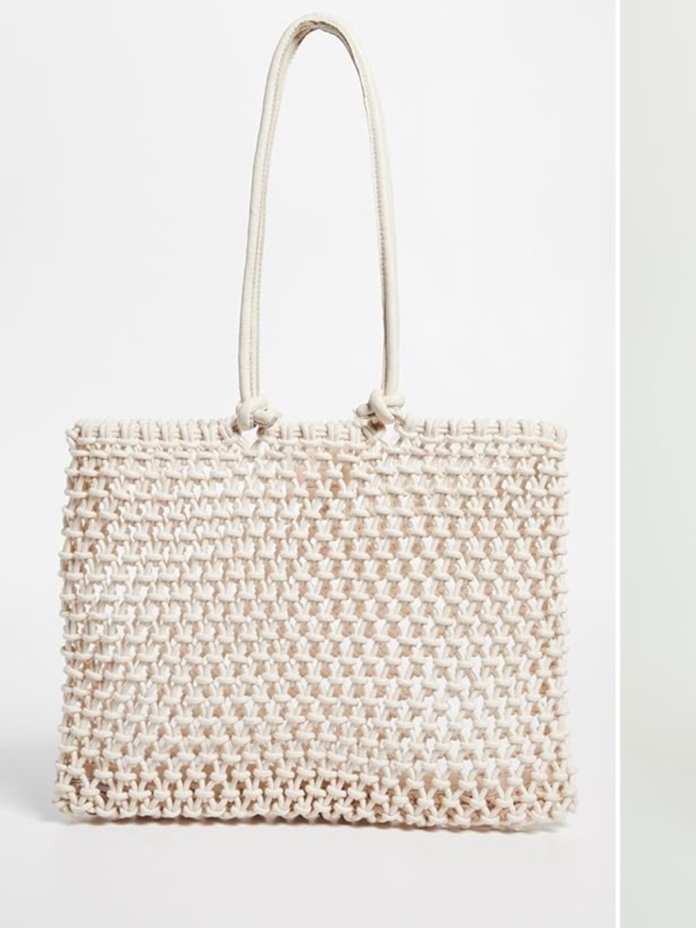 Clare V SANDY TOTE Cream Woven Rope-Handle Tote